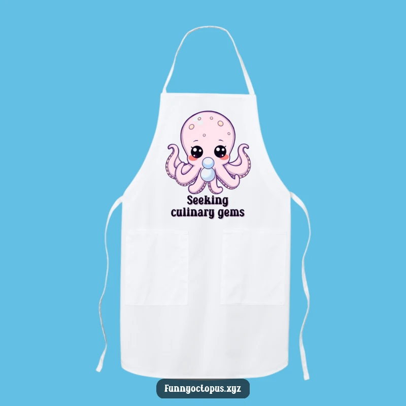 Funny Octopus Apron: Cook with Curiosity, Pearl Hunter, Hilarious Gift!