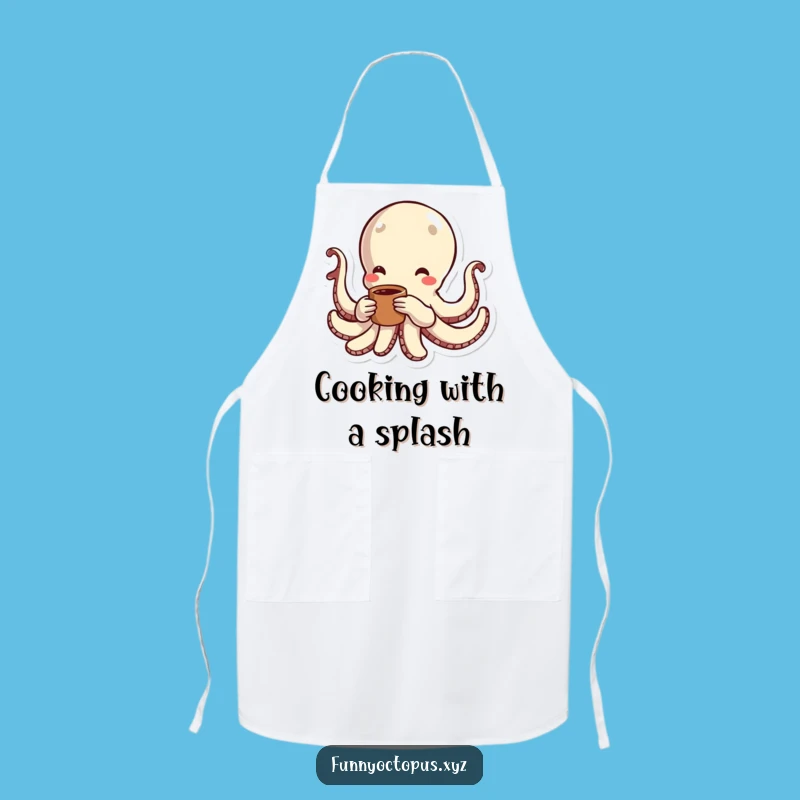Funny Octopus Apron: Cook with Energy, Playful Swimmer, Hilarious Gift!