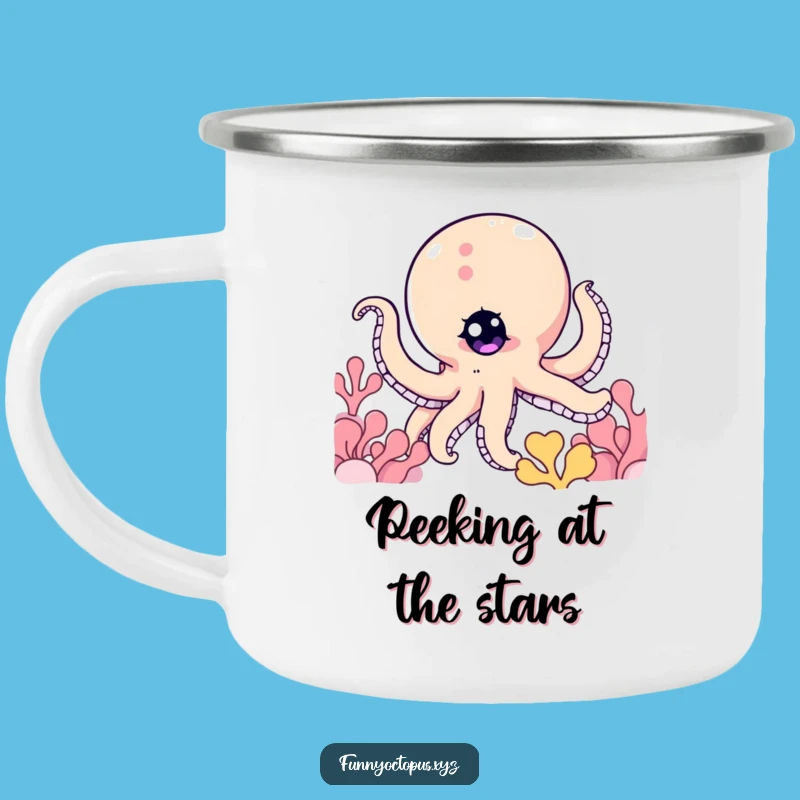 Funny Octopus Camping Mug: Peek-a-Boo Adventures, Hidden Friend, Perfect Gift!