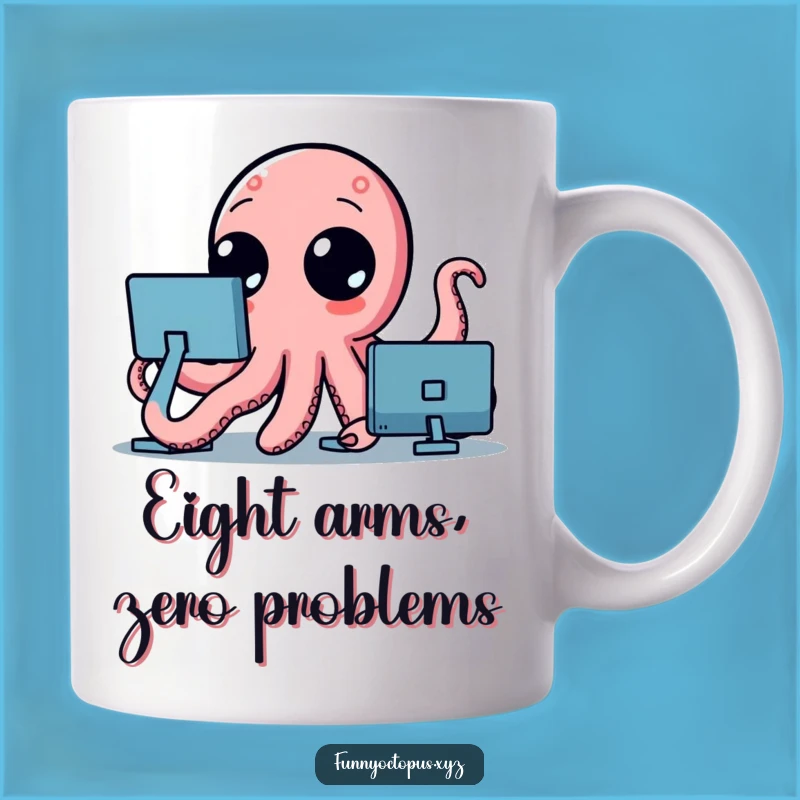 Funny Octopus Mug: Curious Tentacles Waving, Perfect Gift for Sea Lovers!