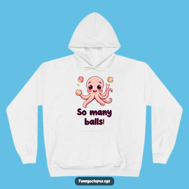 Funny Googly Eye Octopus Hoodie - Cozy Juggling Seashells