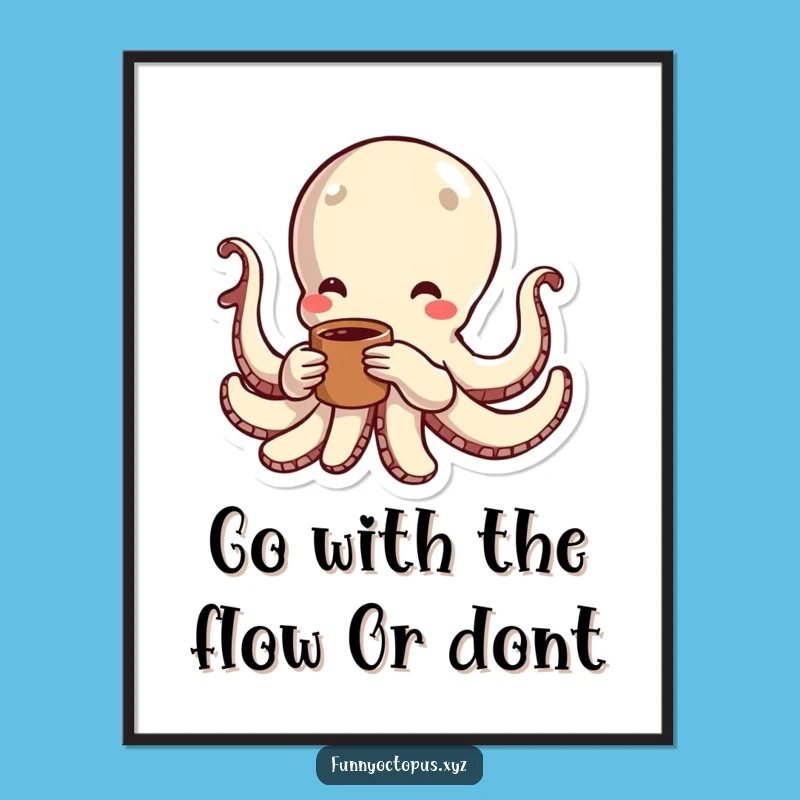 Free Printable Wall Art: Energetic Octopus, Playful Downloadable Decor for a Lively Space