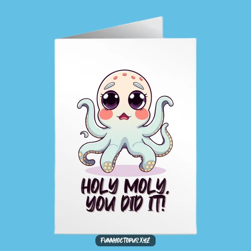 Free Printable Congrats Card: Surprised Octopus Dancing Hilarious DIY Downloadable