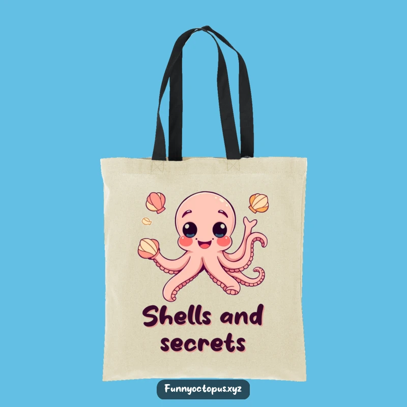 Funny Googly Eye Octopus Tote Bag - Juggling Seashells Style